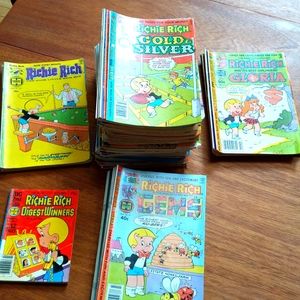 Vintage Richie Rich comic books, lot of 96,  1970s and 1980s